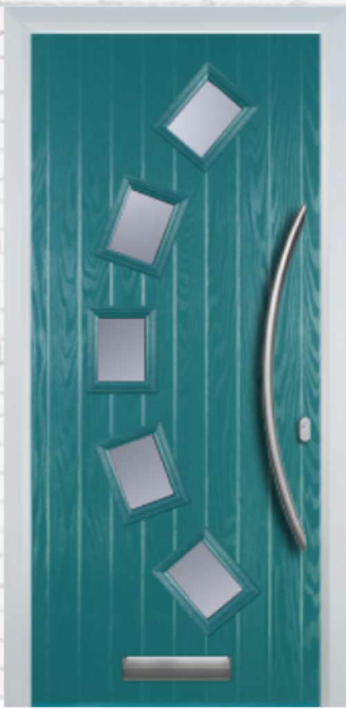Composite Door - 5 Square Curve - Curve Handle - Free Delivery
