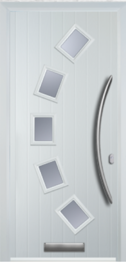 Composite Door - 5 Square Curve - Curve Handle - Free Delivery