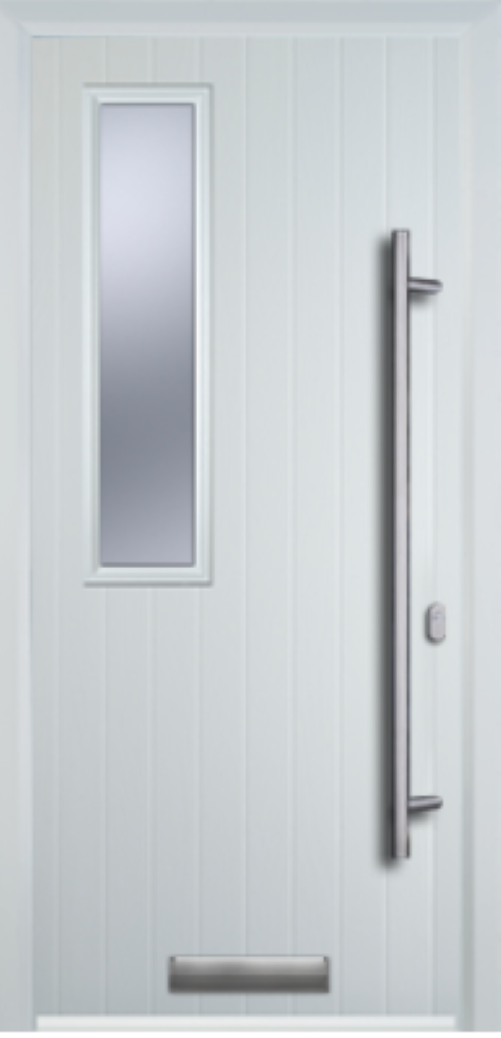 Contemporary Composite Door - Mid Square Left - Long Bar Handle - High Security Features - Free Delivery