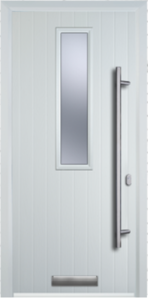 Contemporary Composite Door - Mid Square Centre - Long Bar Handle - High Security Features - Free Delivery